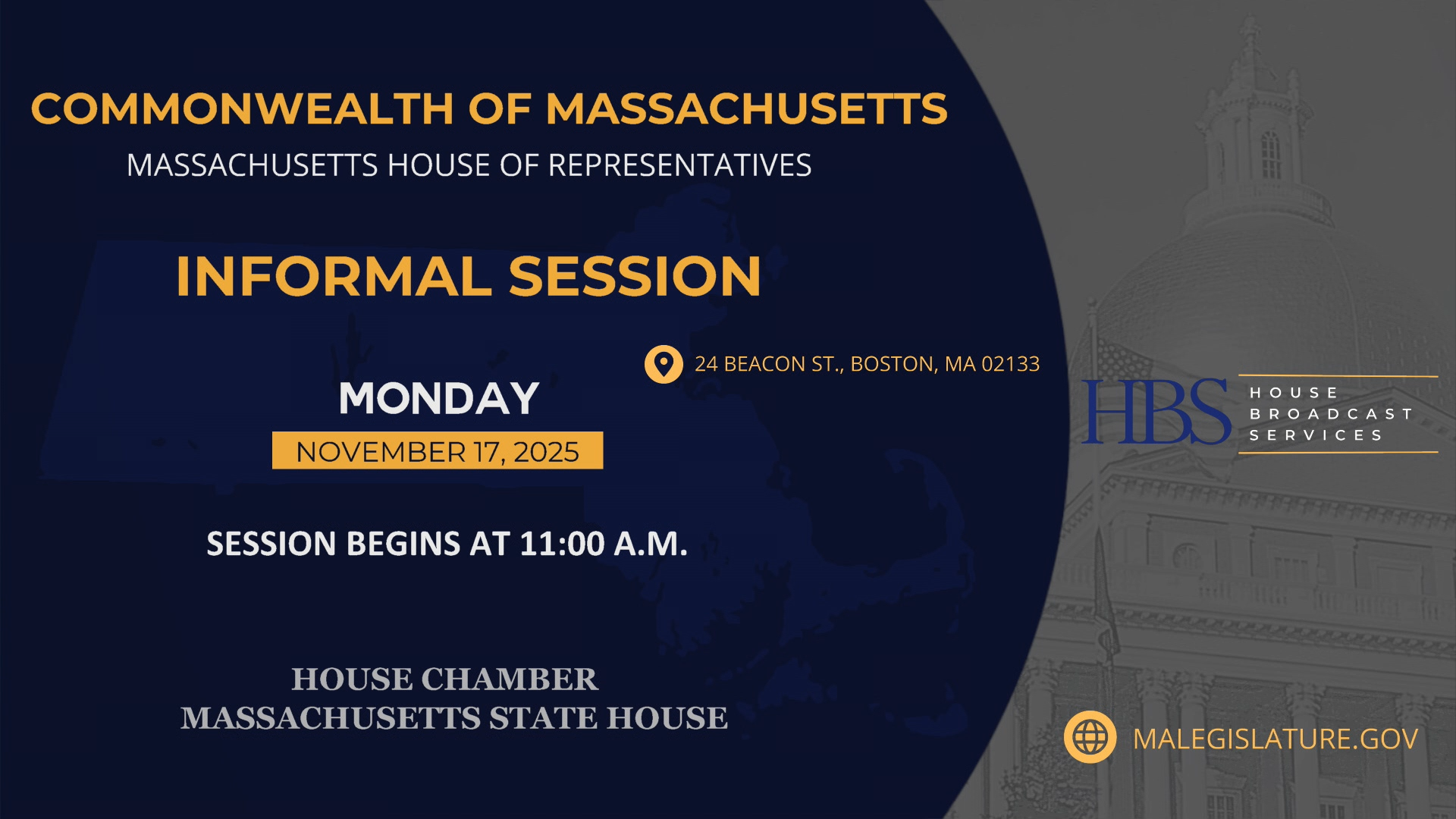 MA House of Representatives Informal Session: 11/17/2025