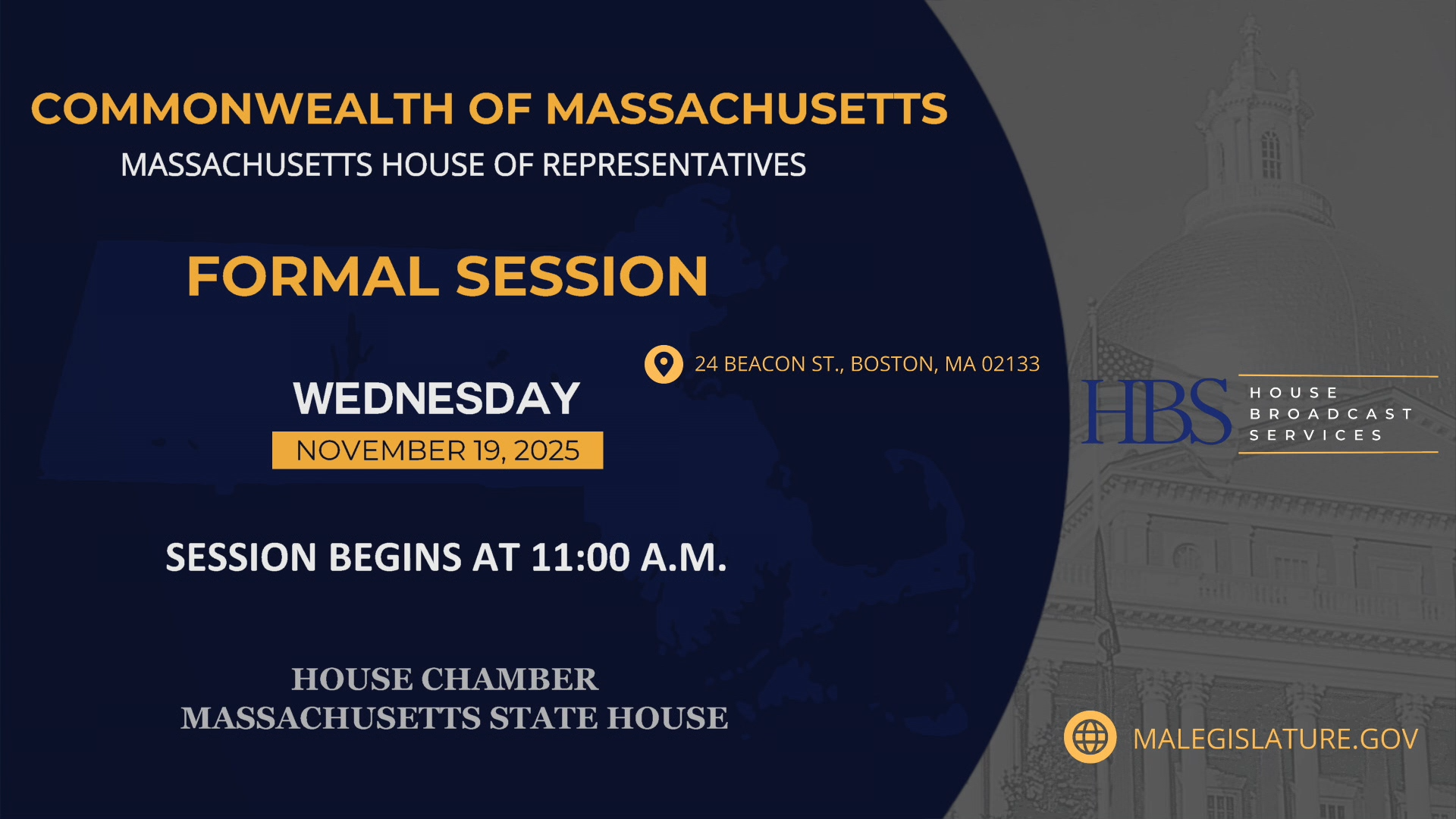 MA House of Representatives Formal Session: 11/19/2025