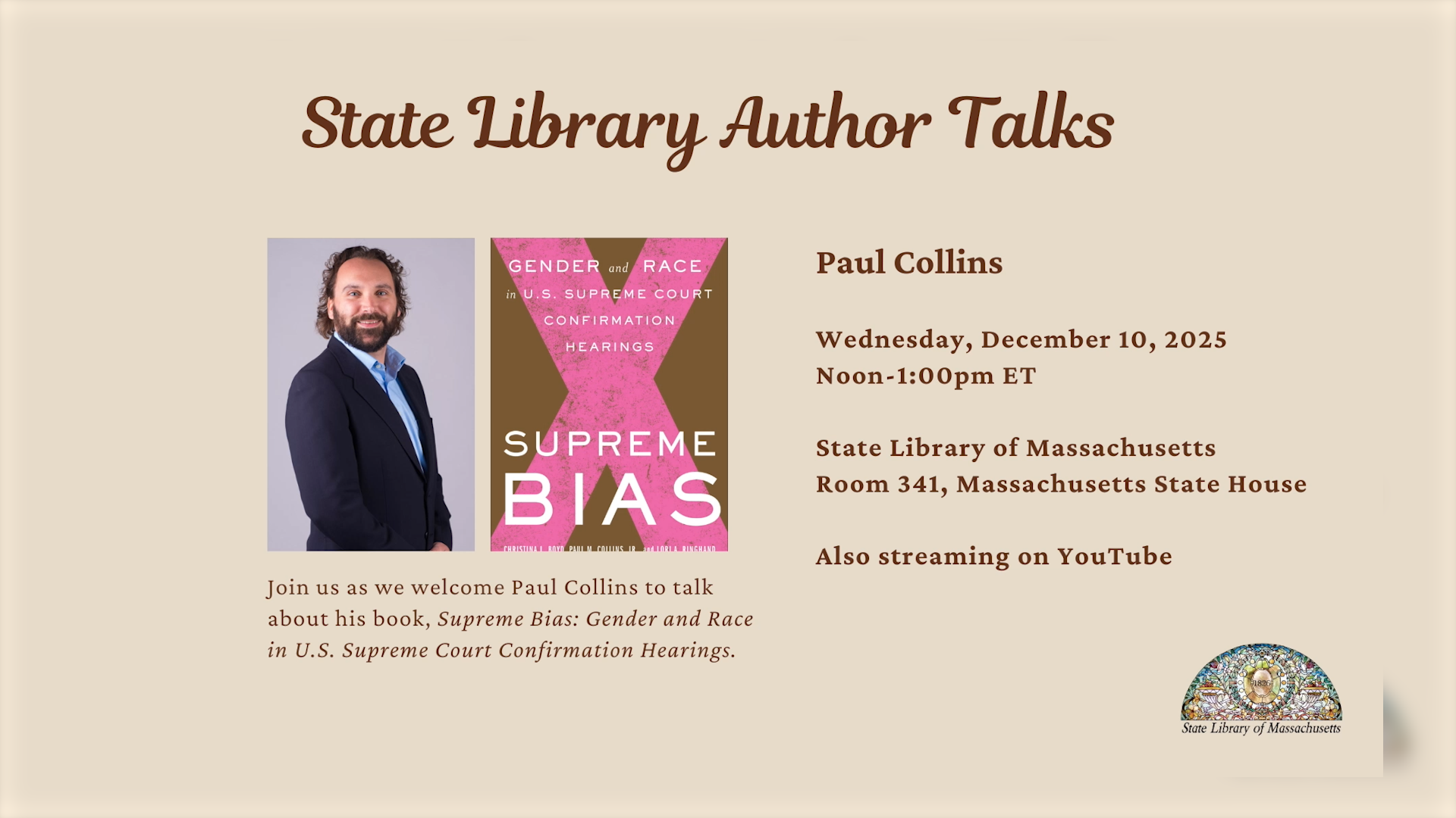 Paul Collins | MA State Library Author Talk