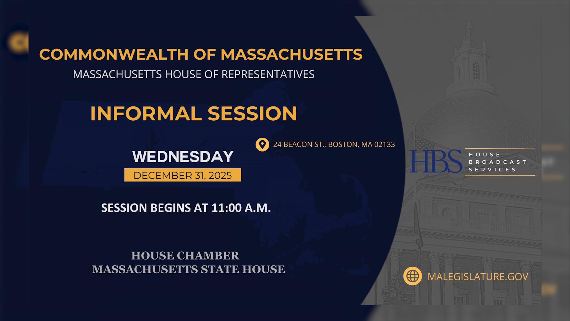 MA House of Representatives Informal Session: 12/31/2025