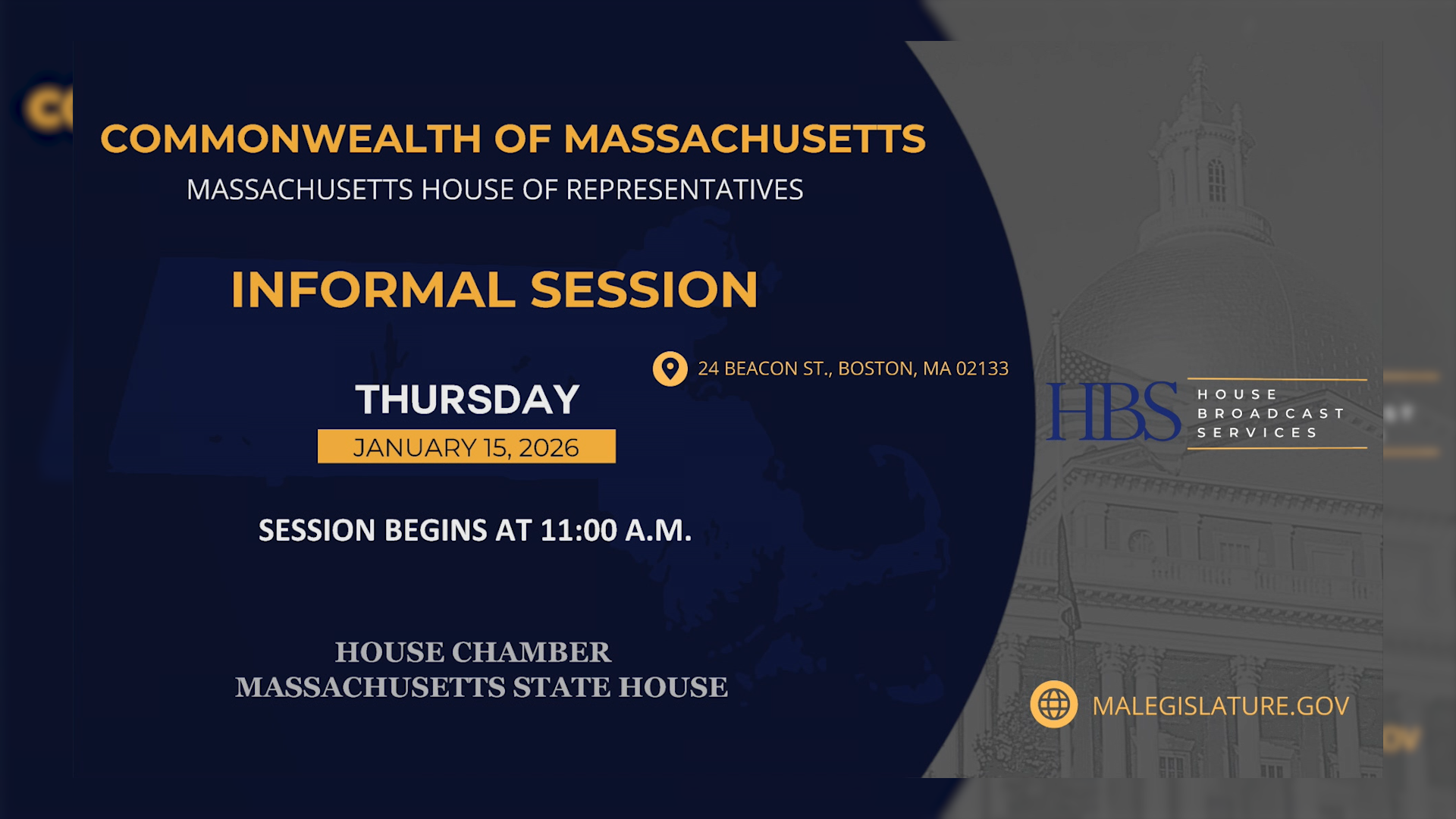 Thumbnail image for MA House of Representatives Informal Session: 1/15/2026
