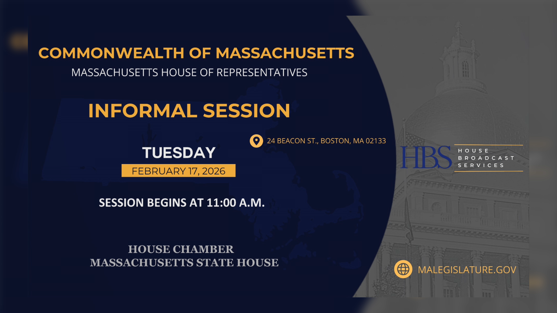 Thumbnail image for MA House of Representatives Informal Session: 2/17/2026