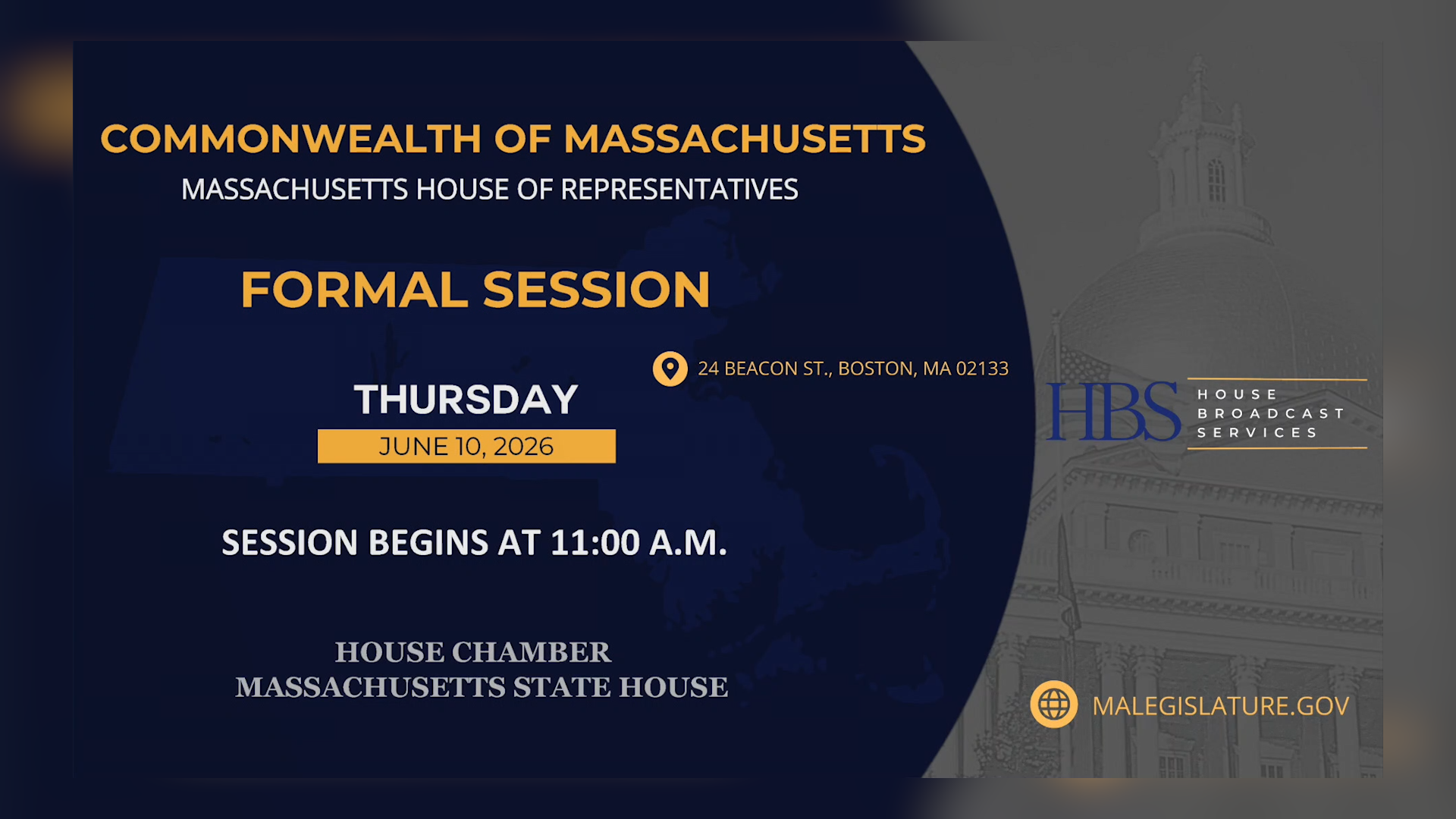 Thumbnail image for MA House of Representatives Formal Session: 6/10/2026