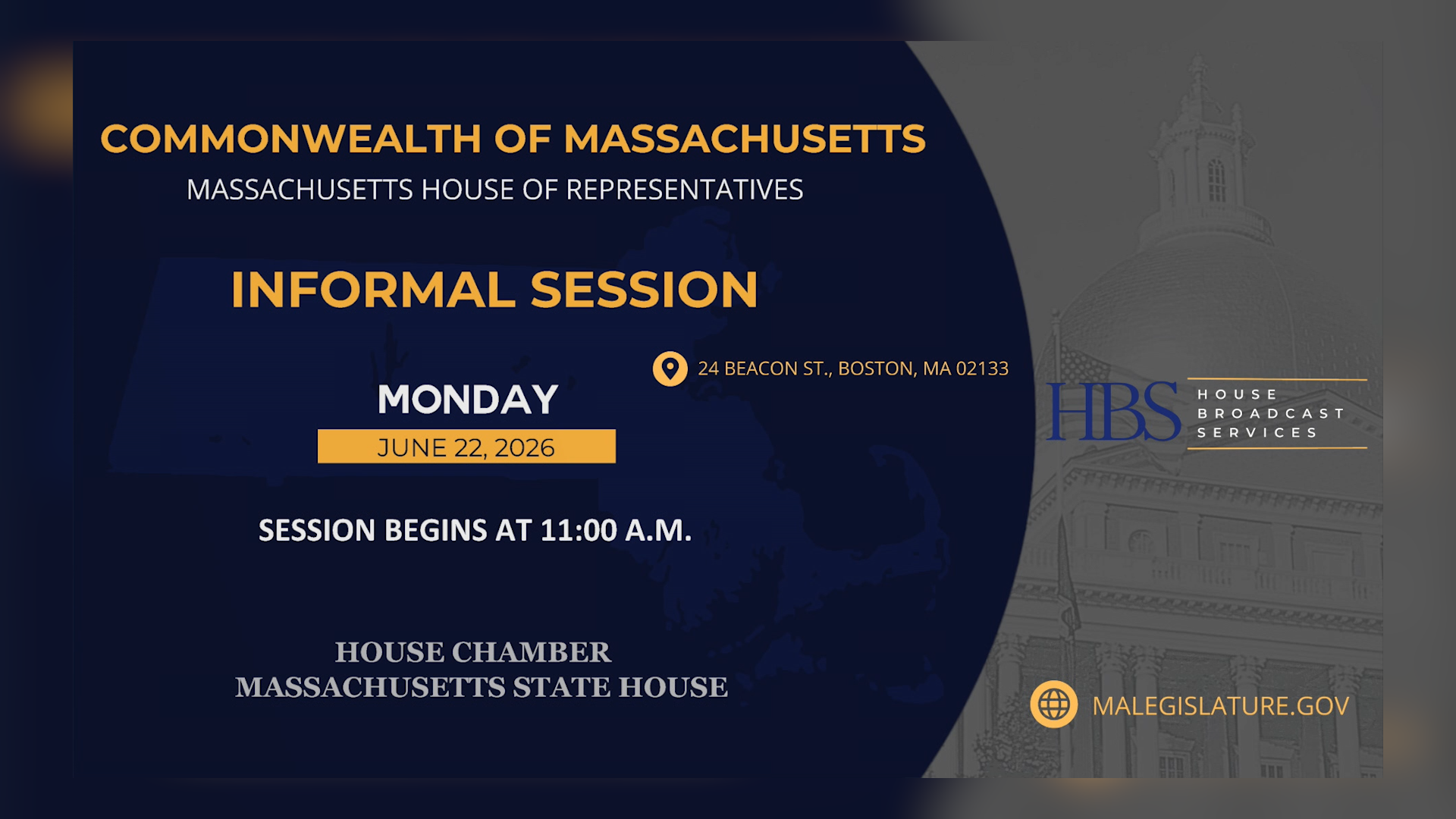 Thumbnail image for MA House of Representatives Informal Session: 6/22/2026