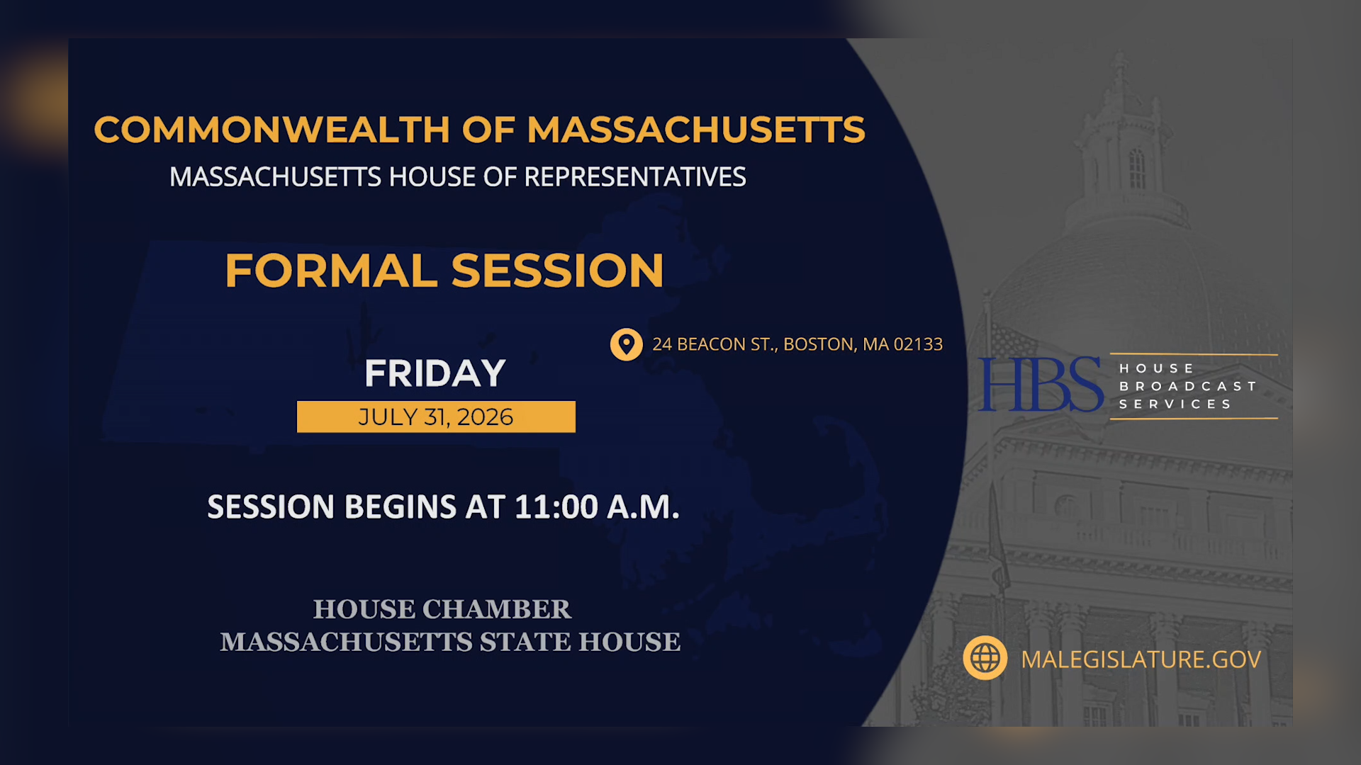 Thumbnail image for MA House of Representatives Formal Session: 7/31/2026